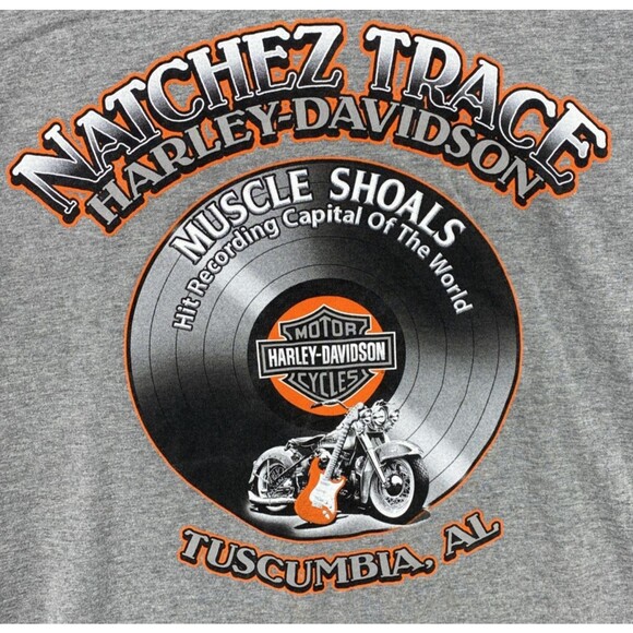Harley Davidson Shirt Mens 2XL XXL Henley Natchez Trace Muscle Shoals Alabama - Picture 7 of 9